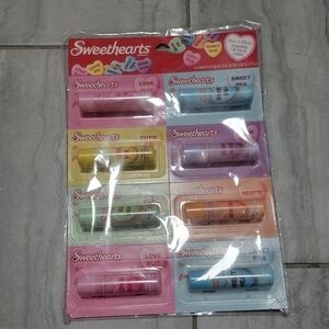 Sweethearts Candies 8 Flavored Lip Balms Total Net WT. 0.96 OZ.  Lip Balm Set